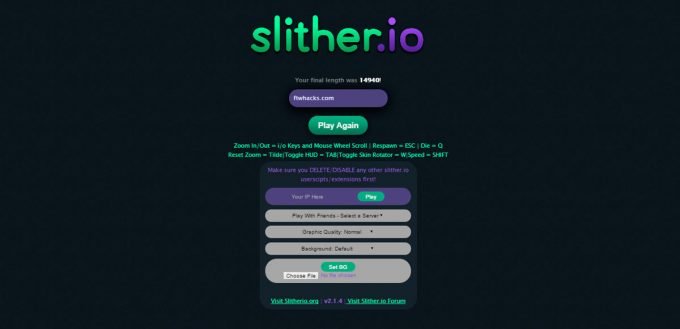 Slither.io mods, hacks, cheats, skins and extensions